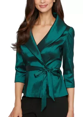3/4 Sleeve Shawl Collar Blouse by Alex Evenings