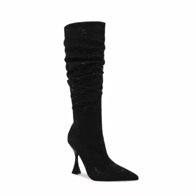 Rhiana Multi Rhinestones Slouchy Knee High Boot