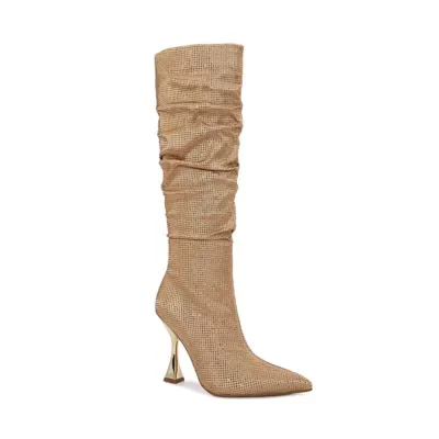 Rhiana Multi Rhinestones Slouchy Knee High Boot