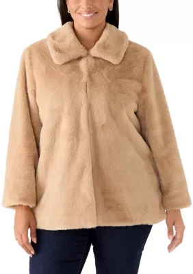 Faux Fur Zip Front Jacket