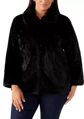 Faux Fur Zip Front Jacket