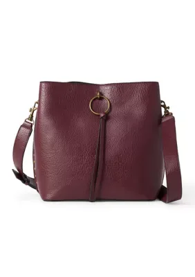 Studded Trim Triple Entry Bucket Crossbody Bag by Wonderly