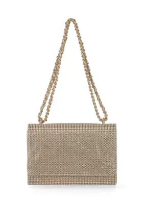 Rosie Crystal Mesh Flap Bag