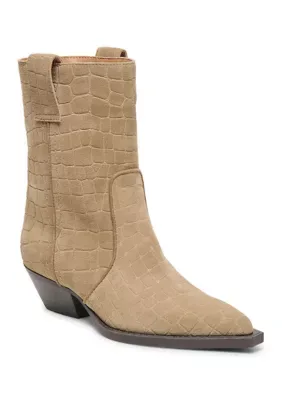 Ryen Croc Embossed Booties by Dolce Vita