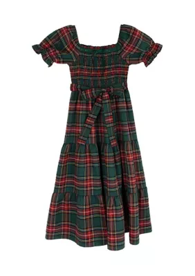 Plaid Tiered Maxi Dress by Rare Editions