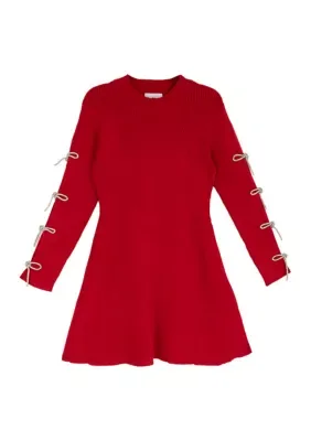 Bow Sleeve Sweater Dress by Rare Editions