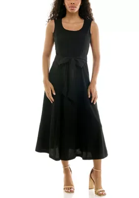 Sleeveless Jewel Neck Sylvia Midi Dress by Nina