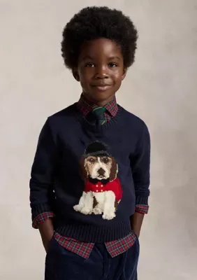 Dog-Intarsia Crewneck Sweater by Ralph Lauren