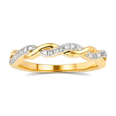 Sterling Silver Swirling Diamond Band Ring - 1/10 TDW