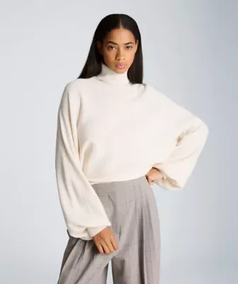 Horizontal Shaker Crop Turtleneck by Kenneth Cole