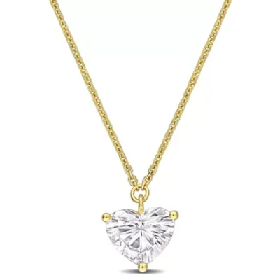 Lab Created Diamond Necklace in 14k Yellow Gold - 17 In by Belk & Co