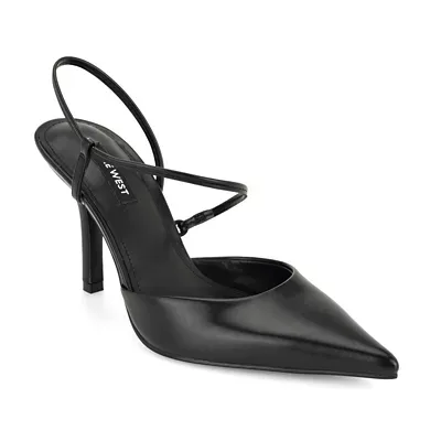Galora Asymmetrical Strap Pointed Toe Dress Pumps by Nine West