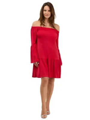 Elevate Off the Shoulder Bell Sleeve Mini Dress