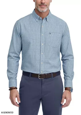 Performance Comfort Long Sleeve Plaid Button Down Shirt by IZOD