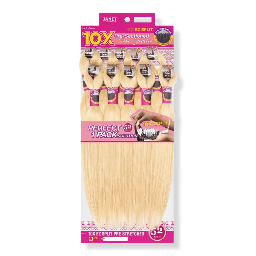 10X EZ Split Pre-Stretched 52 Braiding Hair - 613 Blonde by Janet Collection