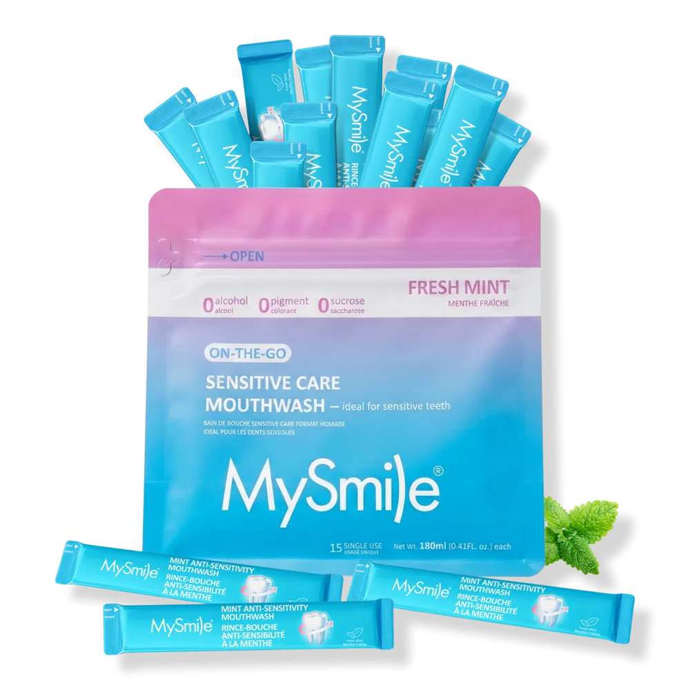 Nano-Hydroxyapatite Portable Mouthwash for Sensitive Teeth - 15 Mouthwash Packets (180 mL) by Mysmile