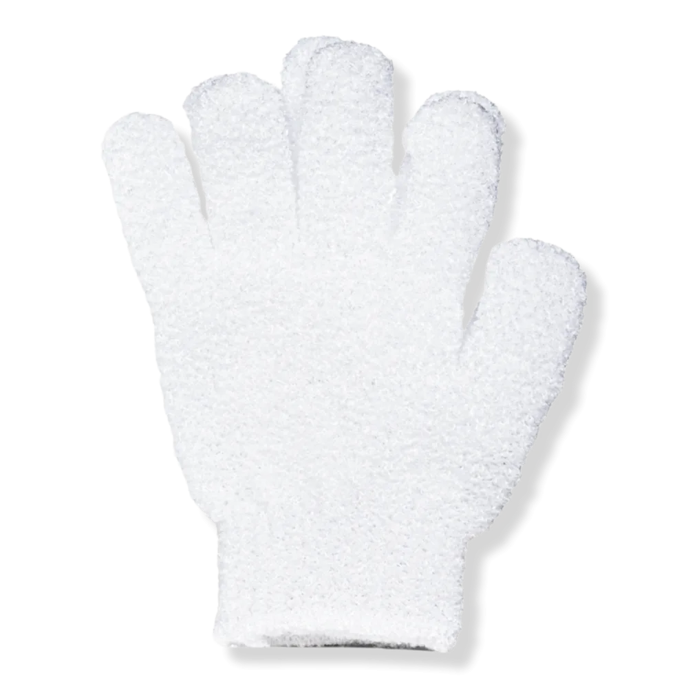 White Exfoliating Gloves by Rose and Caramel