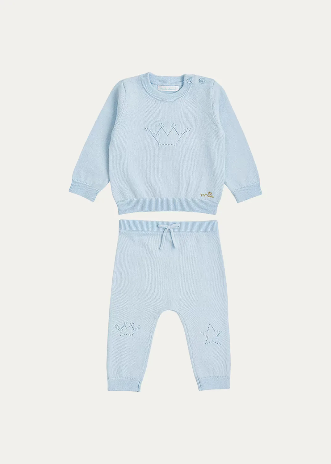 Pointelle Crown Two-Piece Set by Marie-Chantal