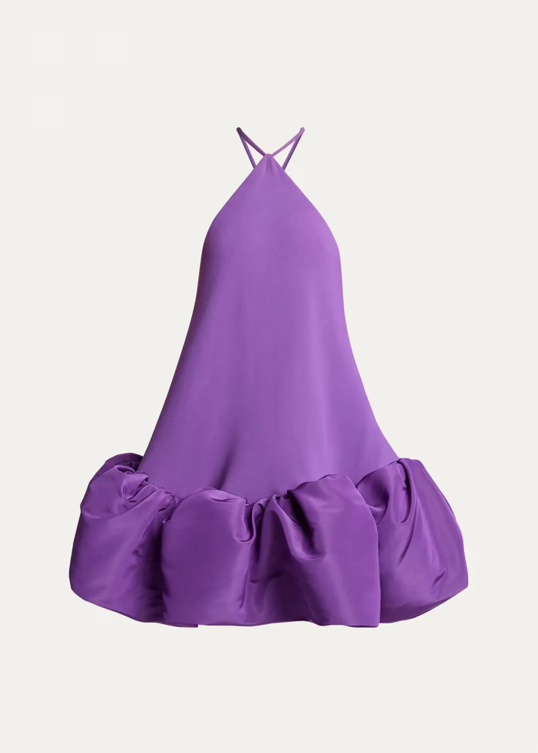 Silk Balloon Ruffle Mini Halter Dress by Balenciaga