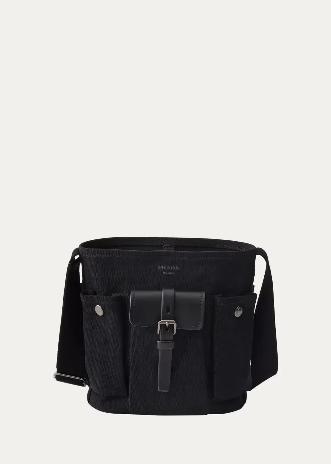 Route Mini Canvas Pocket Bucket Bag by Prada