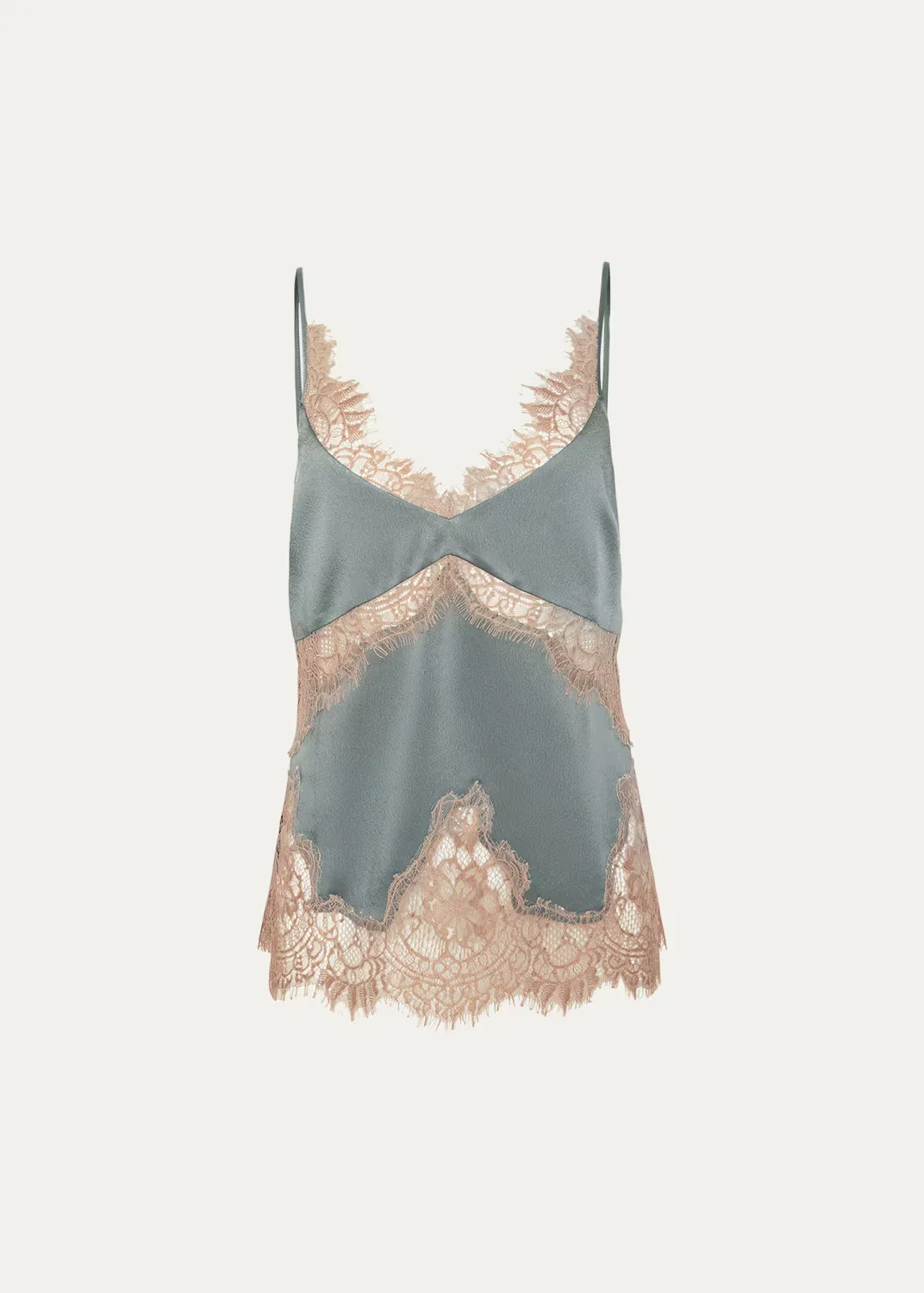 Mitsu Lace-Trim Satin Camisole by L'AGENCE