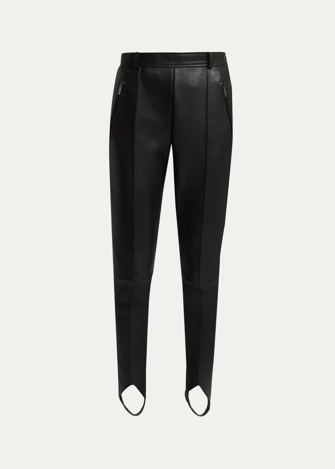 Leather Slim-Leg Stirrup Leggings by Balmain