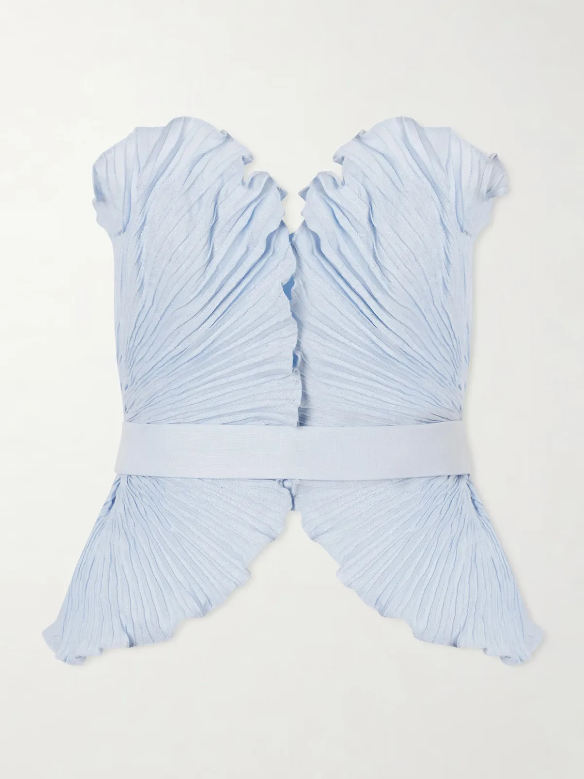 - De Tres Strapless Pleated Linen Top -