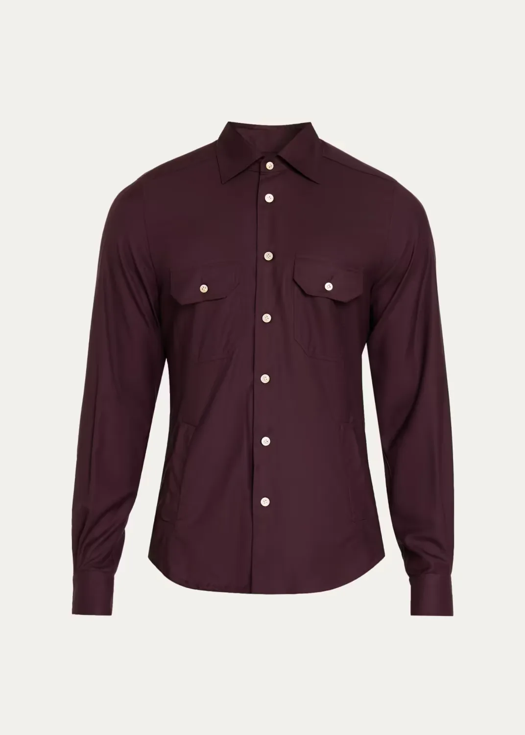 Cashmere Flannel Button-Front Shirt by Kiton