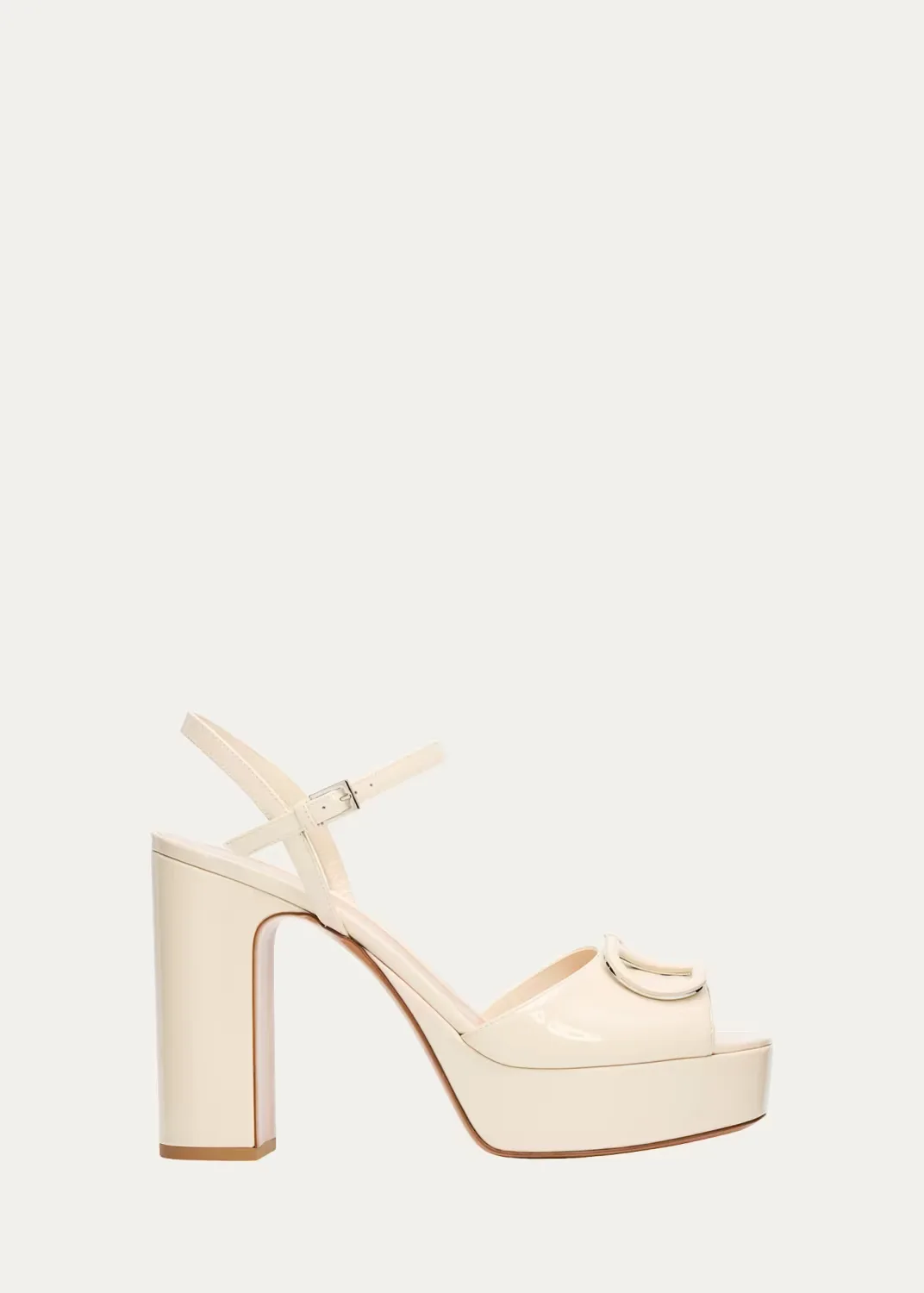 115mm VLogo Patent Leather Platform Sandals by Valentino Garavani