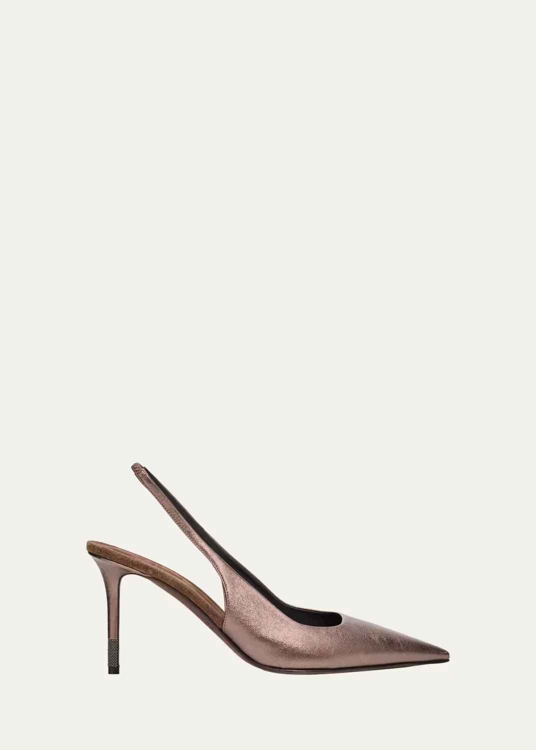 80MM Leather Slingback Pumps by Brunello Cucinelli