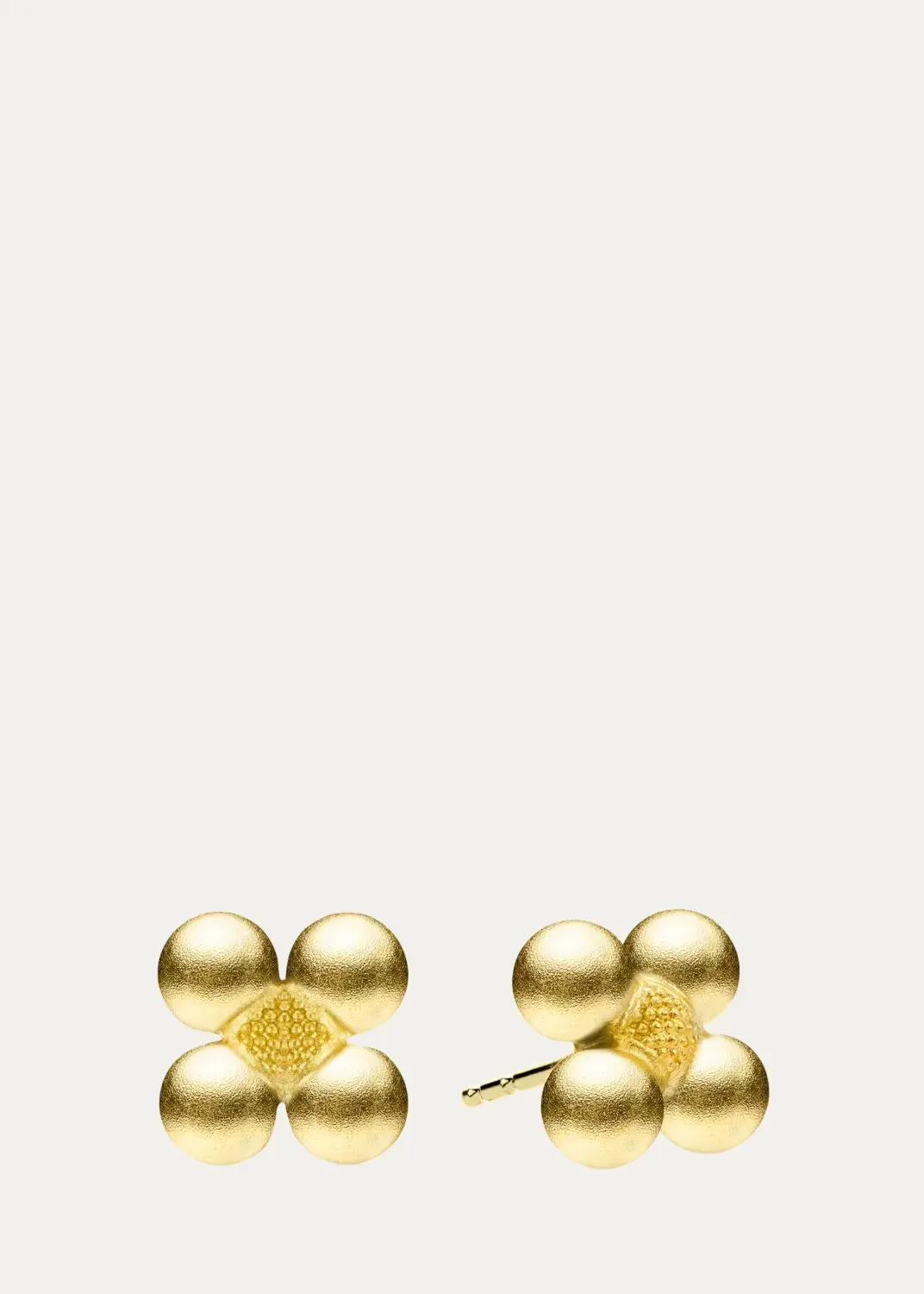18K Yellow Gold 5mm Golden Sequence Stud Earrings by Paul Morelli