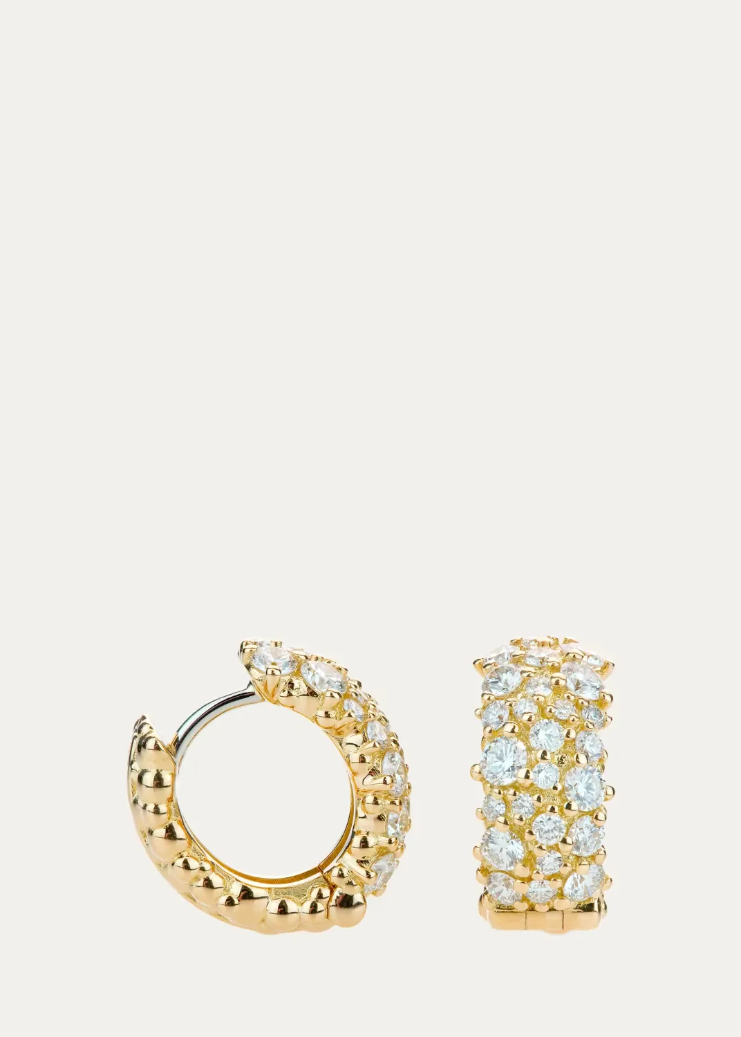 18K Yellow Gold Small Confetti Snap Hoop Earrings by Paul Morelli
