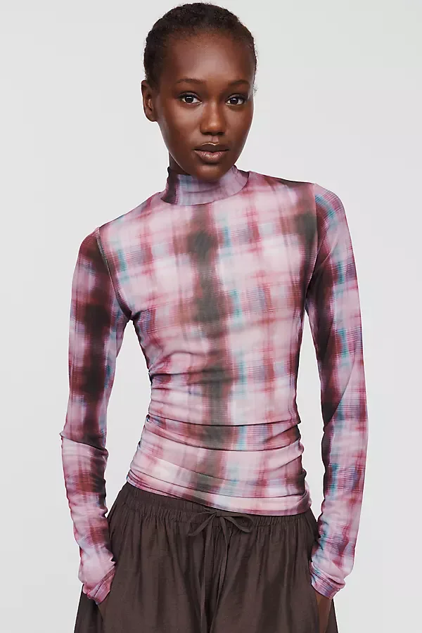 Yana Mesh Turtleneck Top