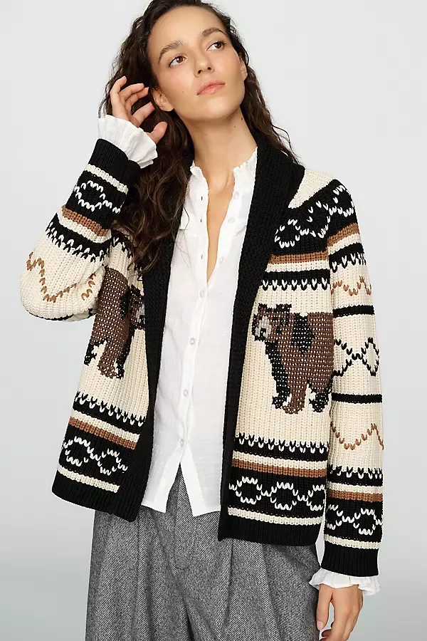 Bear Lodge Cotton Blend Cardigan by The Great