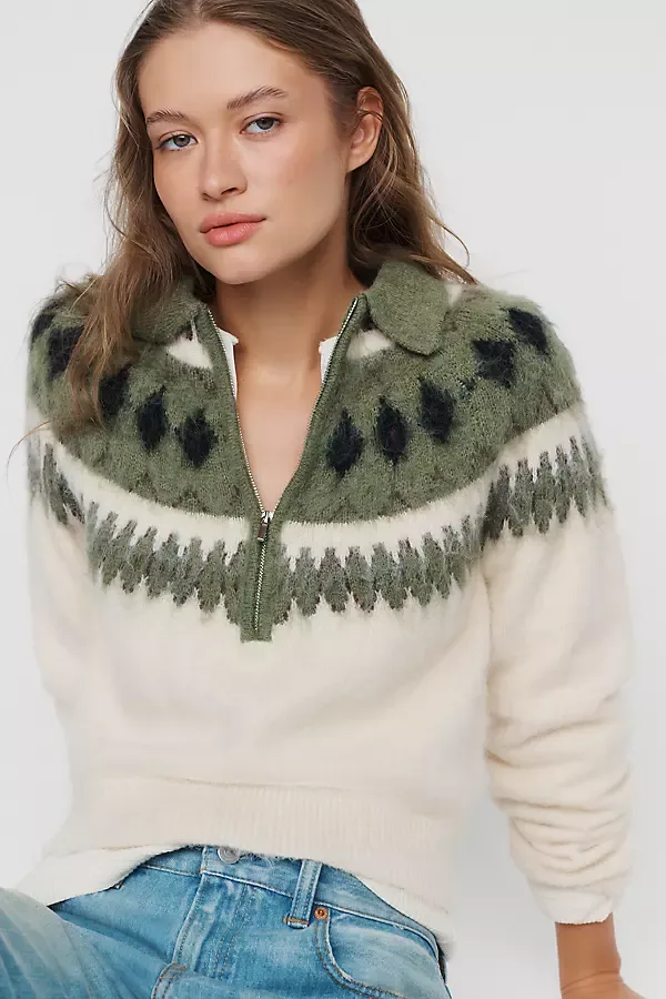 Wool Blend Fair Isle Pullover