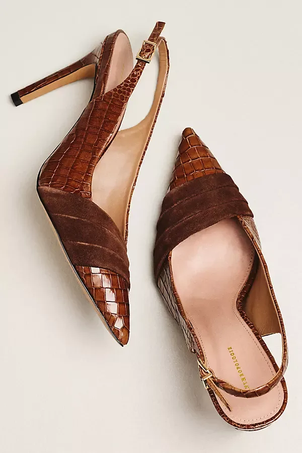 Pointed Toe Stiletto Slingback Heels by Anthropologie