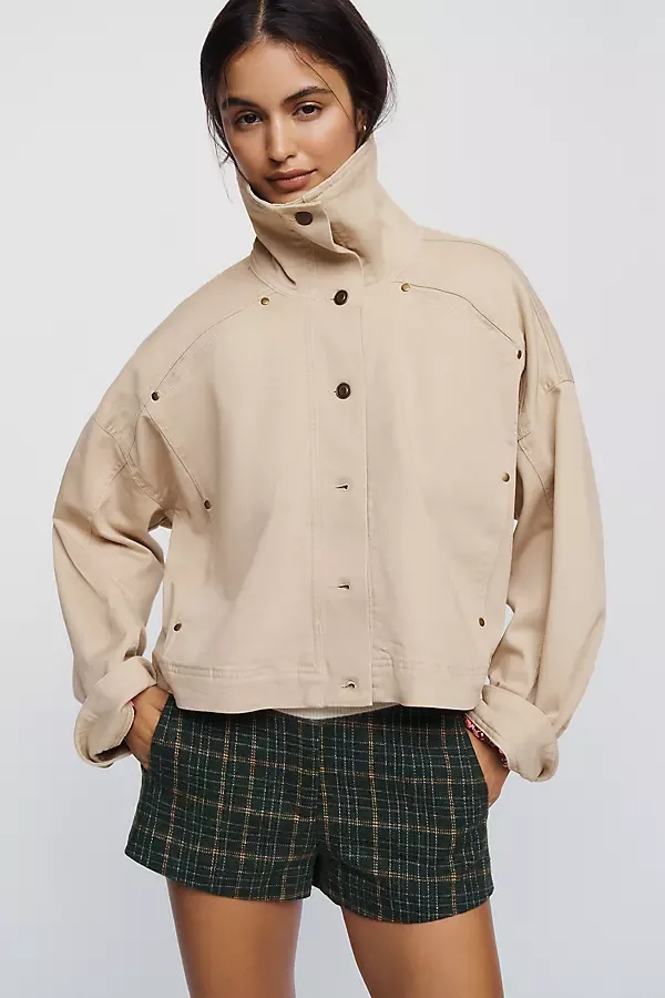 Moira Funnel Neck Utility Jacket by Anthropologie