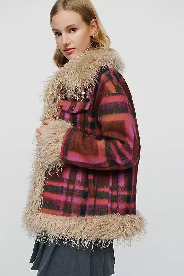 Jazz Faux Fur Trim Coat Jacket by Scotch & Soda