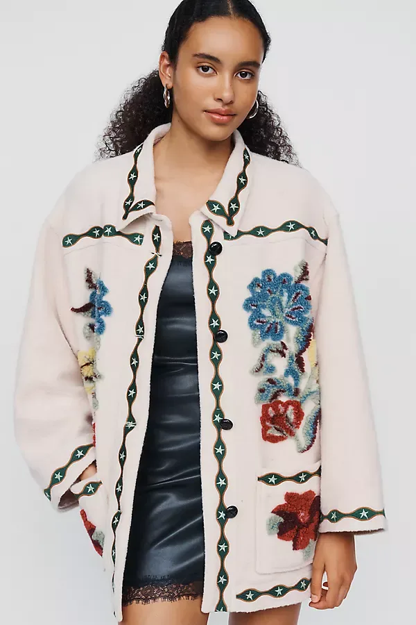 Lunar Boho Wool Blend Fleece Jacket by FARM Rio