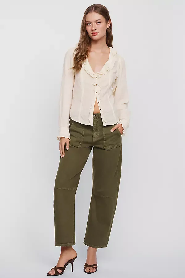 Utility Mid Rise Soft Barrel Jeans by LE JEAN