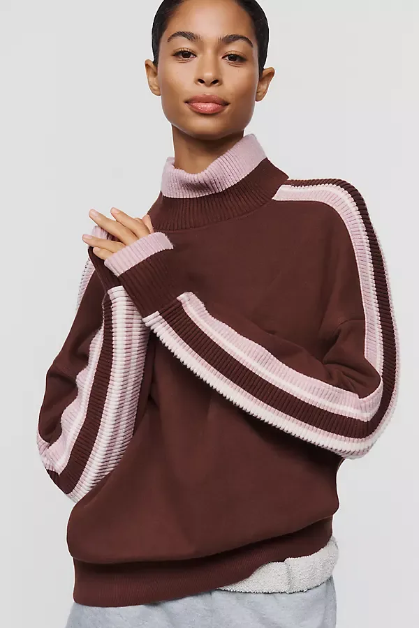 Cotton Blend Mock Neck Pullover Top by Daily Practice