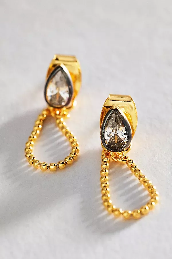 Pear Crystal Front Back Earrings by Anthropologie