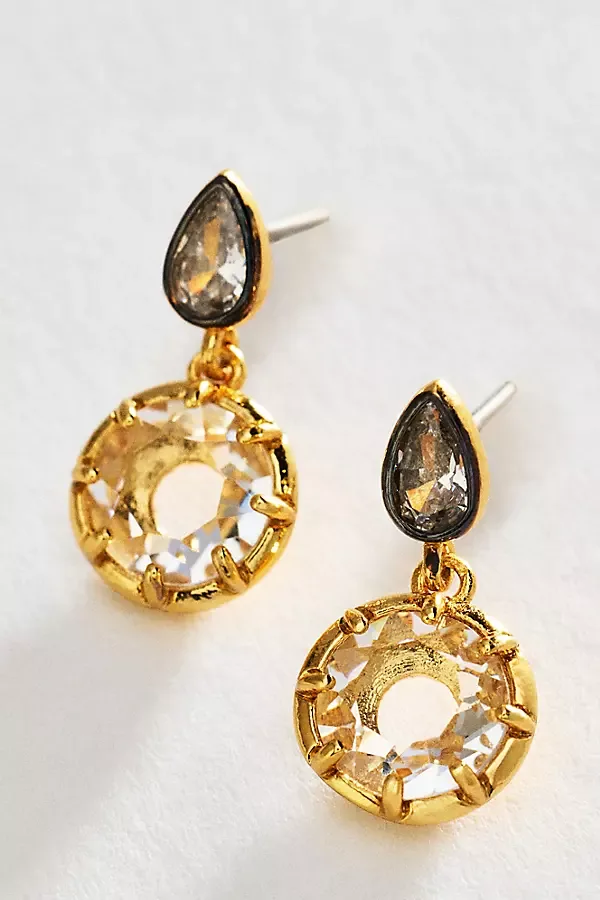 Double Crystal Drop Earrings by Anthropologie