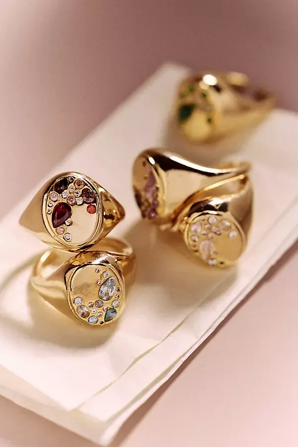 Birthstone Signet Ring by Anthropologie
