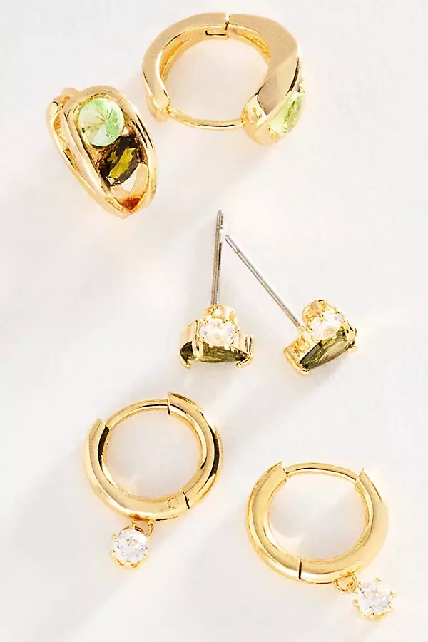 Birthstone Earrings, Set of 3