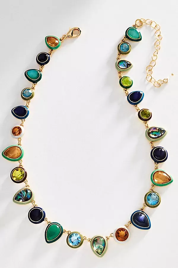 Colorful Enamel Gem Necklace