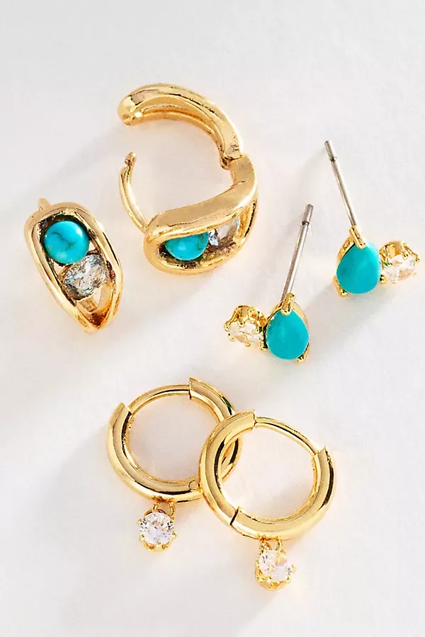 Birthstone Earrings, Set of 3