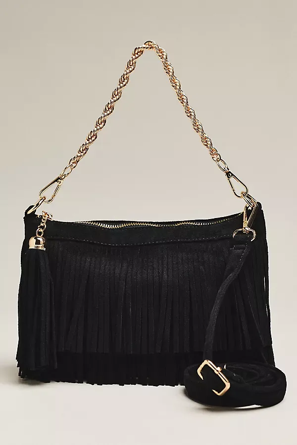 Sloane Faux Suede Fringe Shoulder Bag by Lisi Lerch