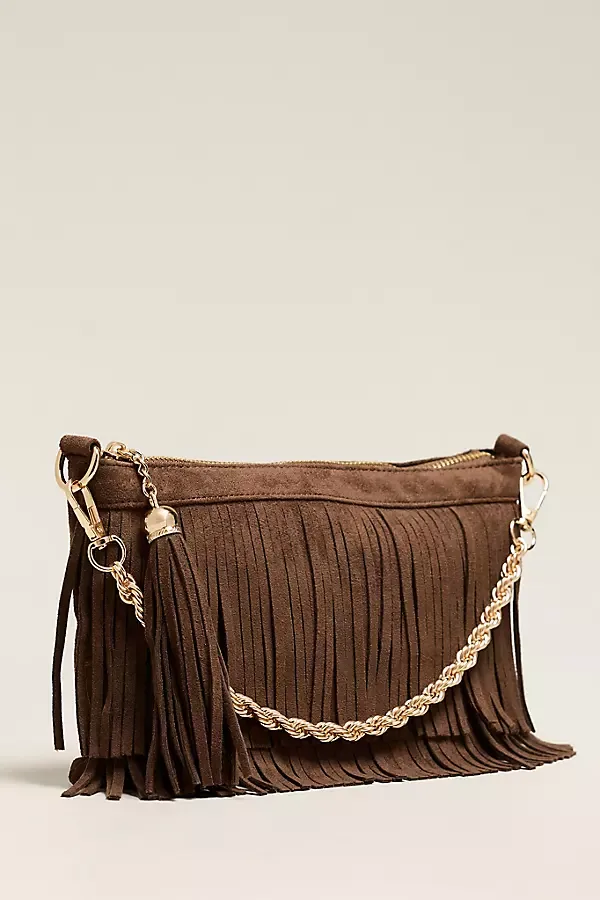 Sloane Faux Suede Fringe Shoulder Bag