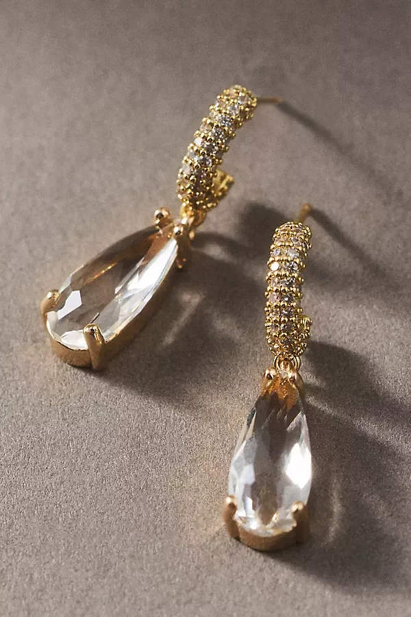 A. B. Ellie Pav Hoop Crystal Drop Earrings by A.B. Ellie